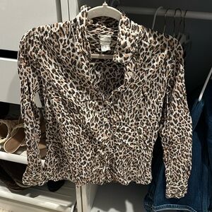 J.Crew Leopard Button Up